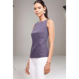 Ann Taylor Cotton Sateen Shell In Midnight Depths- Size 10